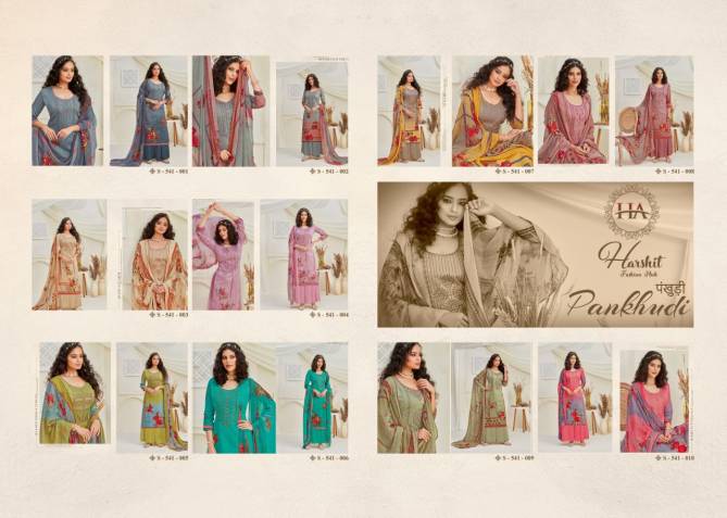 Harshit Pankhudi Fancy Casual Wear jam Fancy Print with Kashmiri Embroidery and Swarovski Diamond Dress Material Collection
